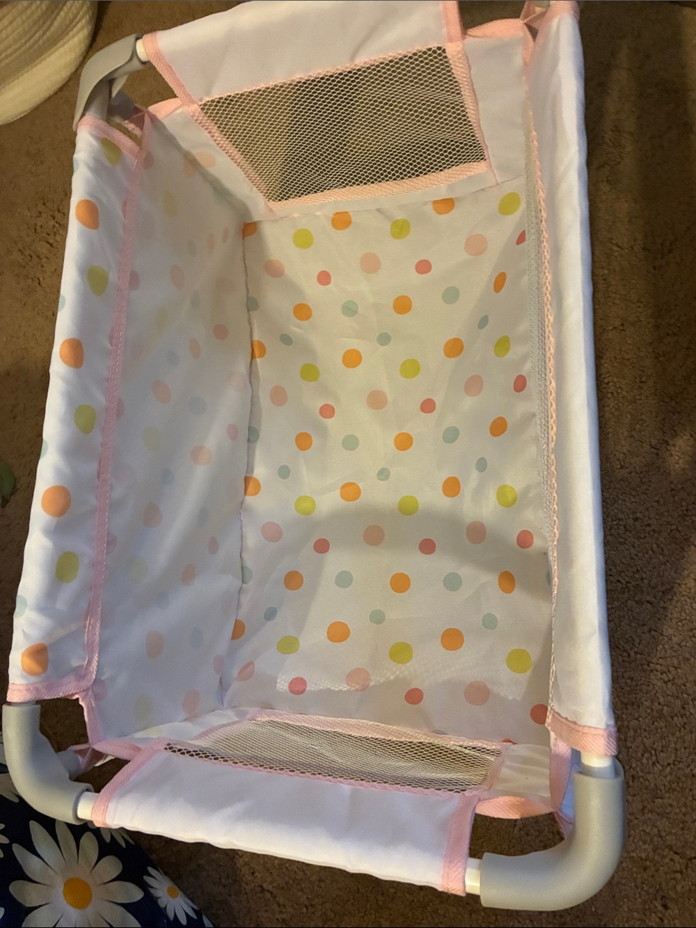 Dexter Pink and White Polka Dot Bassinet Liner